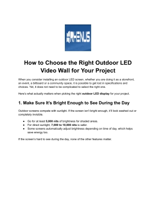 Tips to Choose the Right Outdoor LED Video Wall – RuisenTech