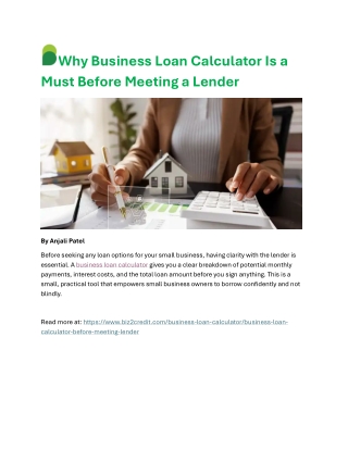 Why Every Business Owner Should Use a Business Loan Calc Before Borrowing