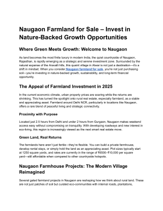 Naugaon Farmland for Sale – Invest in Nature-Backed Growth Opportunities
