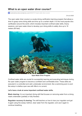 Start Your Diving Journey - Be An Open Water Diver in Andaman