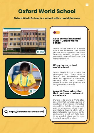 CBSE School in Kharadi Pune - Oxford World School