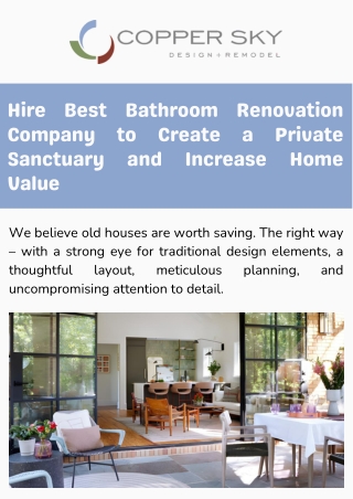 Hire Best Bathroom Renovation Company to Create a Private Sanctuary and Increase Home Value