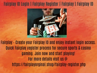 Fairplay ID Login | Fairplay Register | Fairplay | Fairplay ID