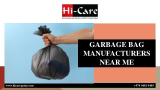 GARBAGE BAG MANUFACTURERS NEAR ME