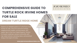 Exclusive Turtle Ridge Irvine Homes for Sale by Jojo Romeo & Associates