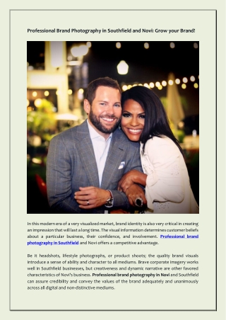 Professional Brand Photography in Southfield and Novi Grow your Brand