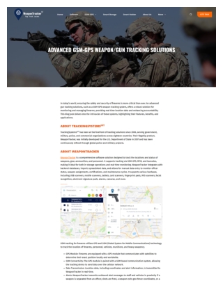 Advanced GSM GPS Weapon Gun Tracking solutions
