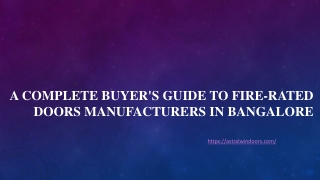 A Complete Buyer's Guide to Fire-Rated Doors Manufacturers