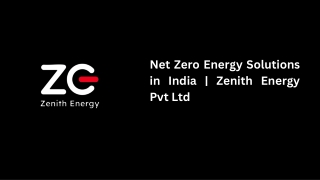 Net Zero Energy Solutions in India  Zenith Energy Pvt Ltd