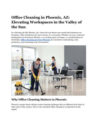 office cleaning services phoenix