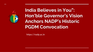 NADP’s Historic PGDM Convocation