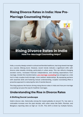 Pre-Marriage Counseling: A Solution to India's Growing Divorce Rates