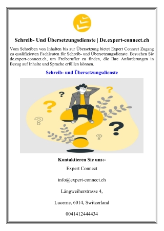 Schreib- Und Übersetzungsdienste  De.expert-connect.ch