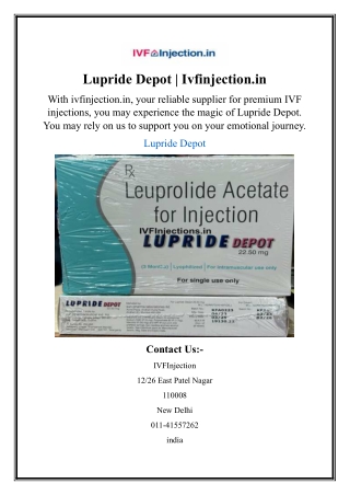 Lupride Depot | Ivfinjection.in