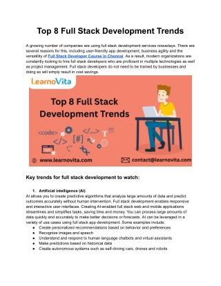 Top 8 full stack development trends