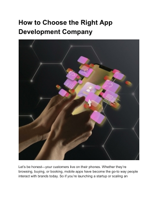 How to Choose the Right App Development Company