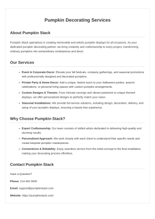 Professional Pumpkin Decorating Services for Homes & Events