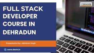 Full stack developer course in dehradun