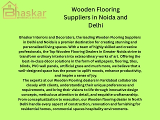 Wooden Flooring Importer in Noida Sector 9 -Bhaskar interiors