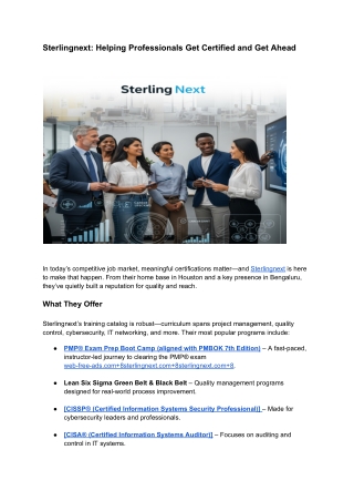 Sterlingnext_ Helping Professionals Get Certified and Get Ahead