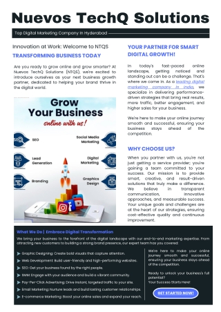 Get Ready to Grow Smarter: A Warm Welcome from Nuevos TechQ Solutions