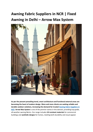 Fixed Awning in Delhi – Year-Round Weather Protection