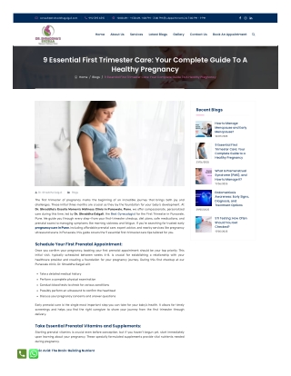 Essential First Trimester Care