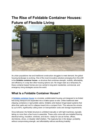foldable container house