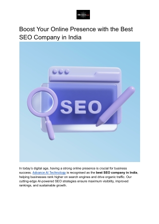 Boost Your Online Presence with Best SEO Company in India