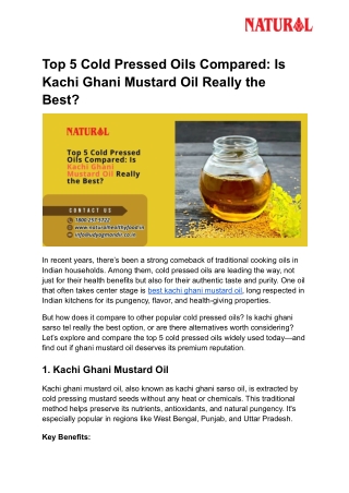 Top 5 Cold Pressed Oils Compared_ Is Kachi Ghani Mustard Oil Really the Best