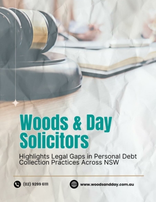 Woods & Day Solicitors Highlights Legal Gaps in Personal Debt Collection Practices Across NSW
