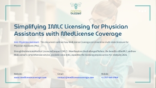 Simplifying IMLC Licensing for Physician Assistants with MedLicense Coverage