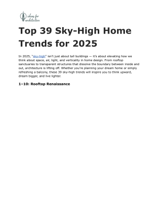 Top 39 Sky-High Home Trends for 2025