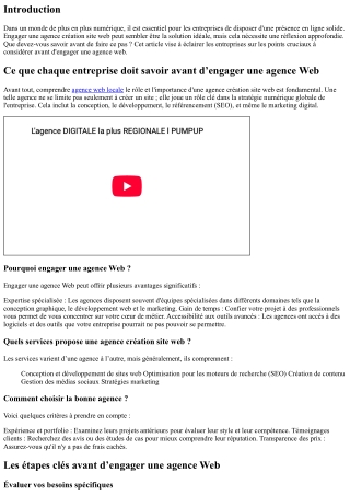 Ce que chaque entreprise doit savoir avant d’engager une agence Web