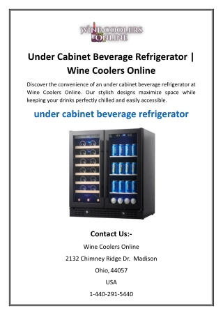 Under Cabinet Beverage Refrigerator