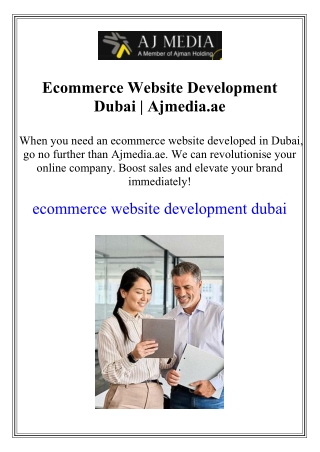 Ecommerce Website Development Dubai | Ajmedia.ae
