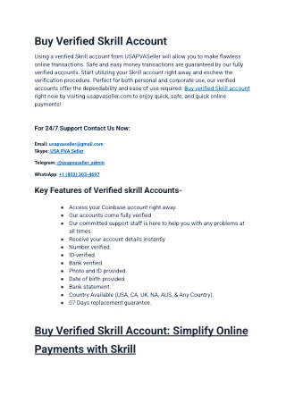 Buy Verified Skrill Account – Easy, Fast & Risk-Free