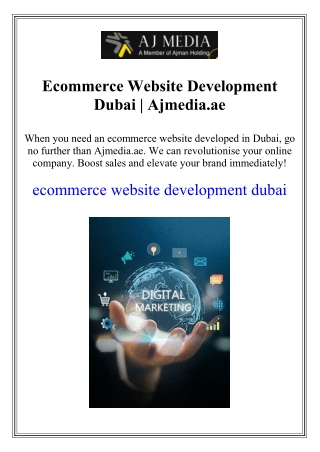 Best Web Design Company Dubai | Ajmedia.ae