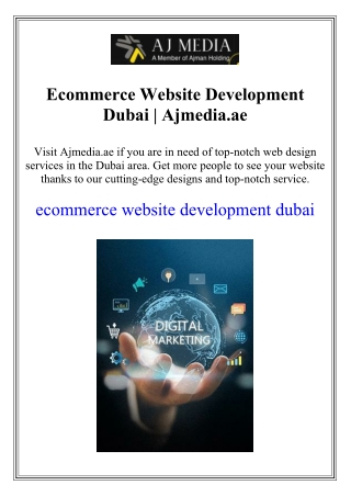 Best Web Design Company Dubai | Ajmedia.ae