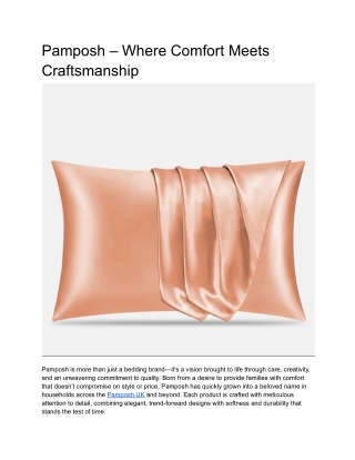 Pamposh – Where Comfort Meets Craftsmanship