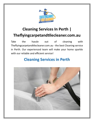 Cleaning Services In Perth
