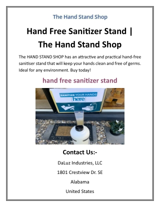 Hand Free Sanitizer Stand