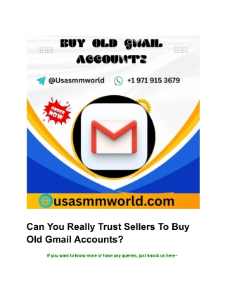 Can You Really Trust Sellers To Buy Old Gmail Accounts_
