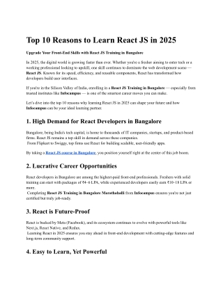 Top 10 Reasons to Learn React JS in 2025