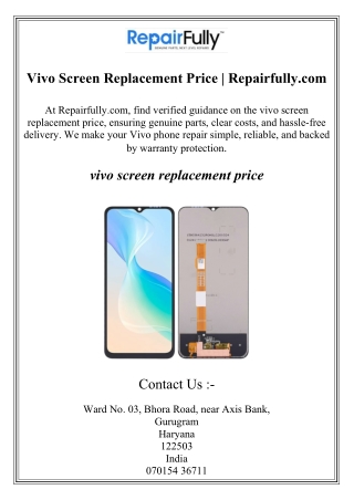 Vivo Screen Replacement Price | Repairfully.com