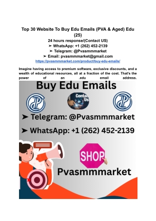 Top 30 Website To Buy Edu Emails (PVA & Aged) Edu (25)