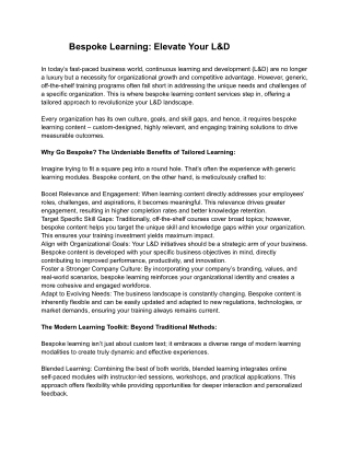 Bespoke Learning_ Elevate Your L&D