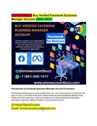 Top 45 Sites To Buy Verified Facebook Business Manager Account (2025–2027)