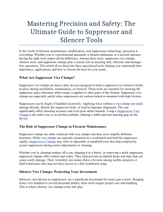 Mastering Precision and Safety