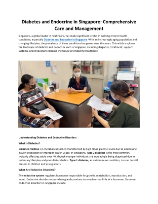 Diabetes and Endocrine in Singapore